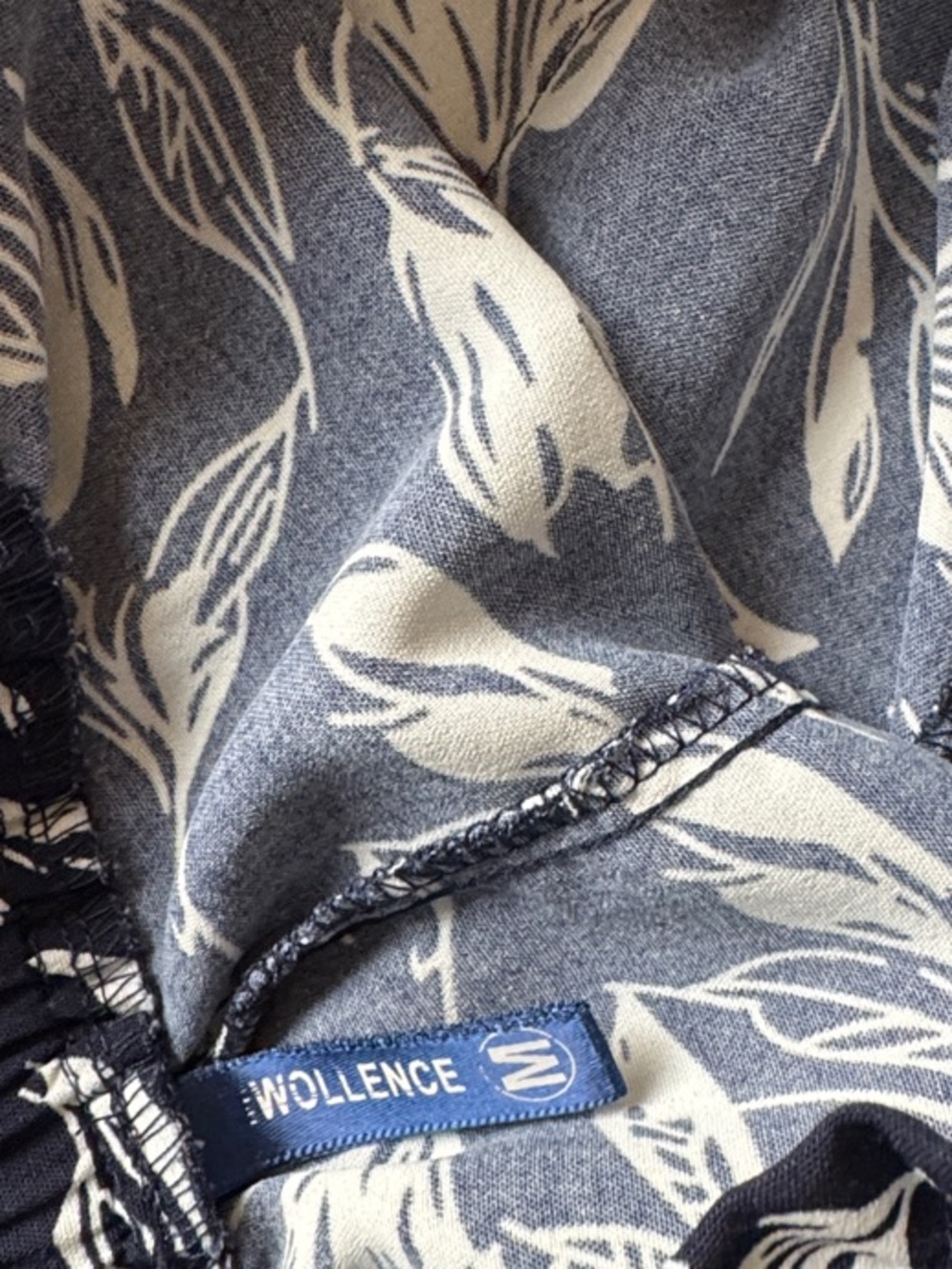 Wide Leg Floral Print Pants - Navy & White - Picture 6 of 7